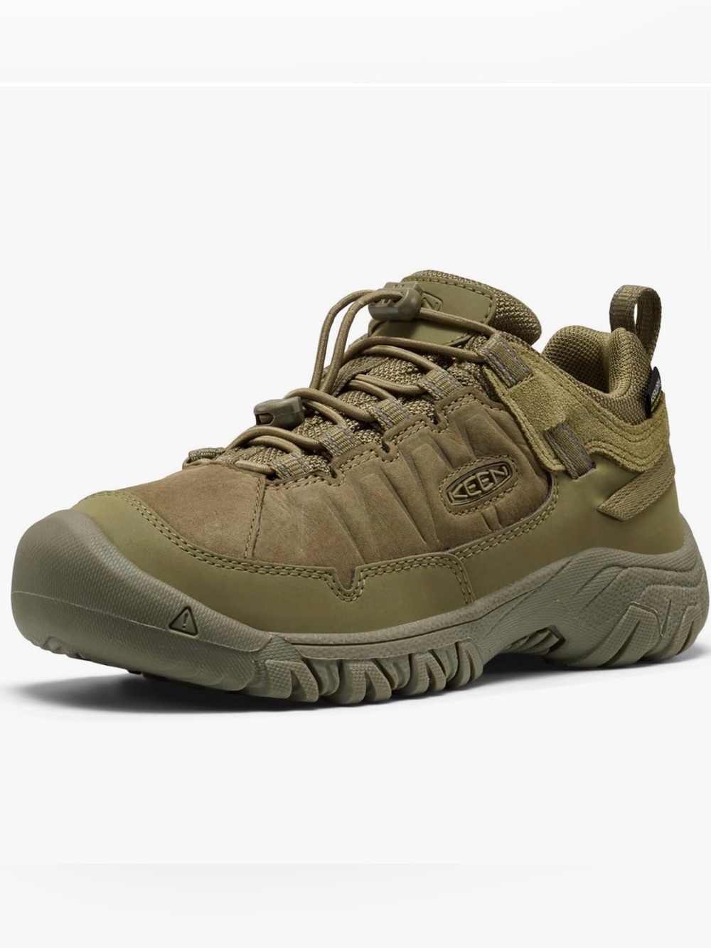 KEEN - Kids Low-Top Hiking Shoes - Olive Green - Size 1 - BRAND NEW! Waterproof